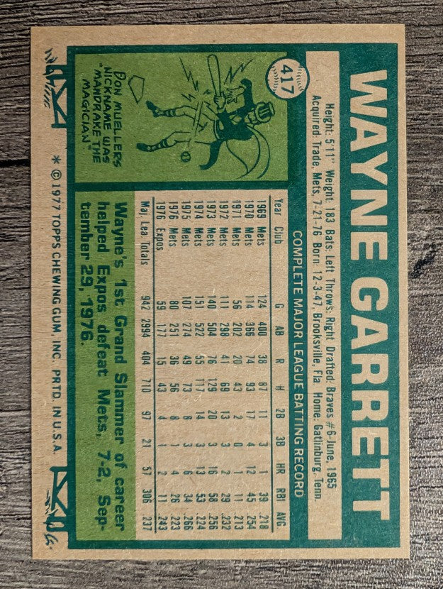 1977 Topps #417 Wayne Garrett (EXMT)