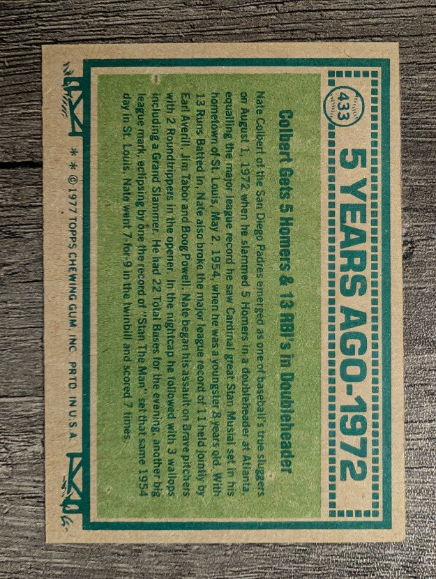 1977 Topps #433 Nate Colbert TBC (NM)