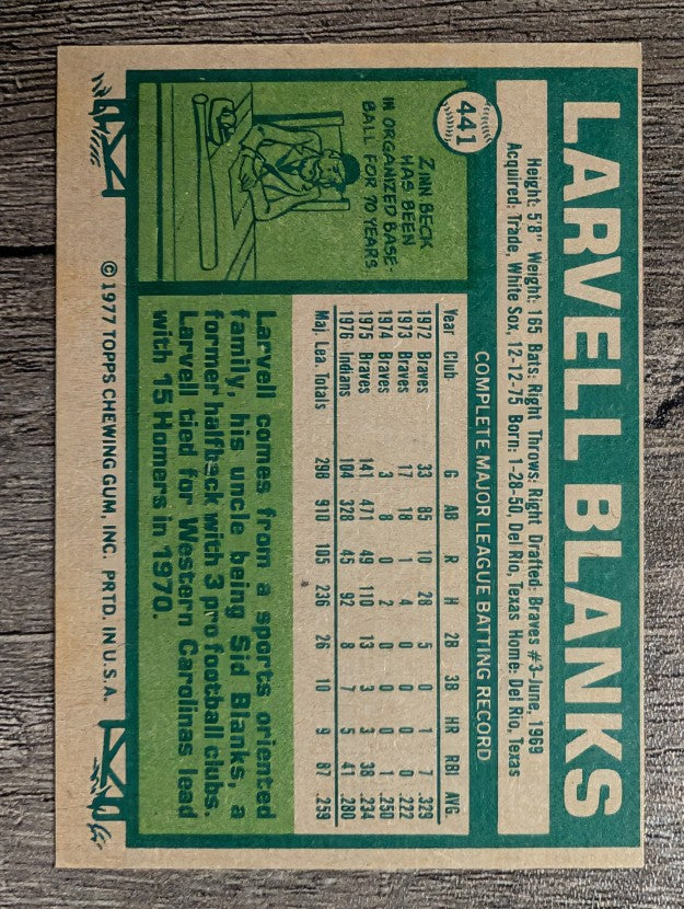 1977 Topps #441 Larvell Blanks (EXMT)
