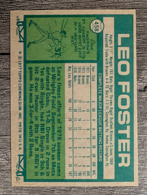 1977 Topps #458 Leo Foster (NM)