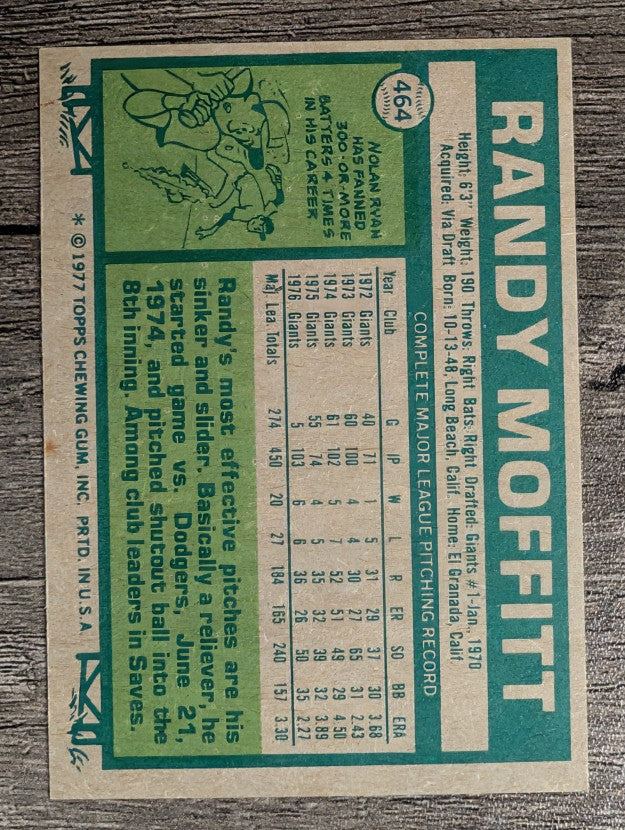 1977 Topps #464 Randy Moffitt (EX)