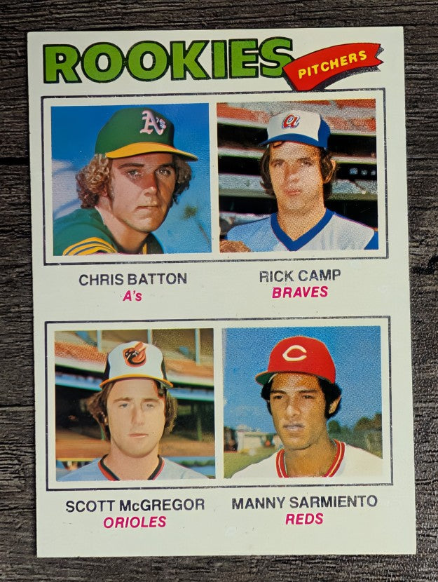 1977 Topps #475 Chris Batton/Rick Camp/Scott McGregor/Manny Sarmiento RC (VG)