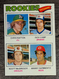 1977 Topps #475 Chris Batton/Rick Camp/Scott McGregor/Manny Sarmiento RC (VG)