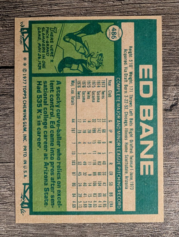 1977 Topps #486 Ed Bane (NM)