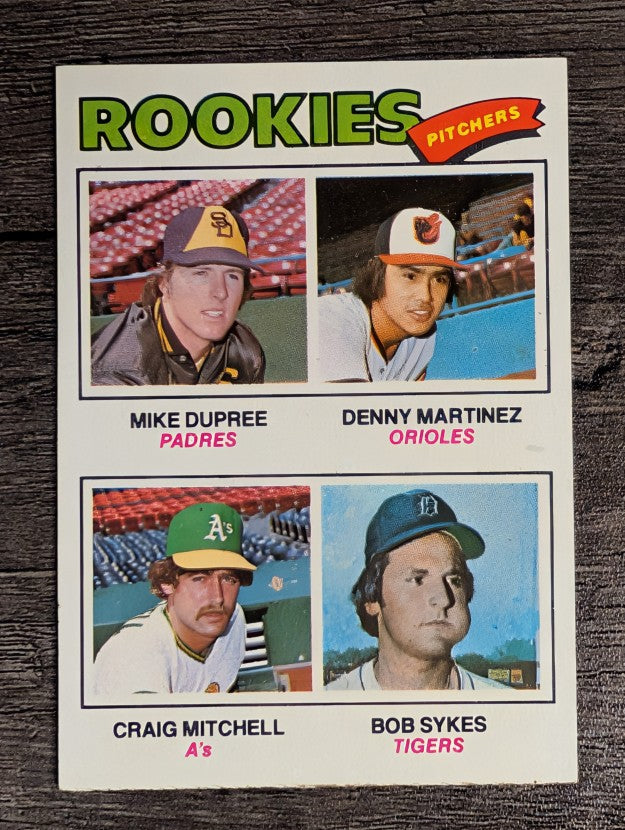 1977 Topps #491 Mike Dupree/Dennis Martinez/Craig Mitchell/Bob Sykes RC (EXMT)