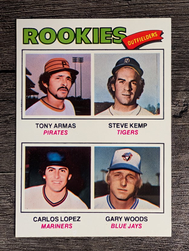 1977 Topps #492 Tony Armas RC/Steve Kemp RC/Carlos Lopez RC/Gary Woods RC (NMMT)