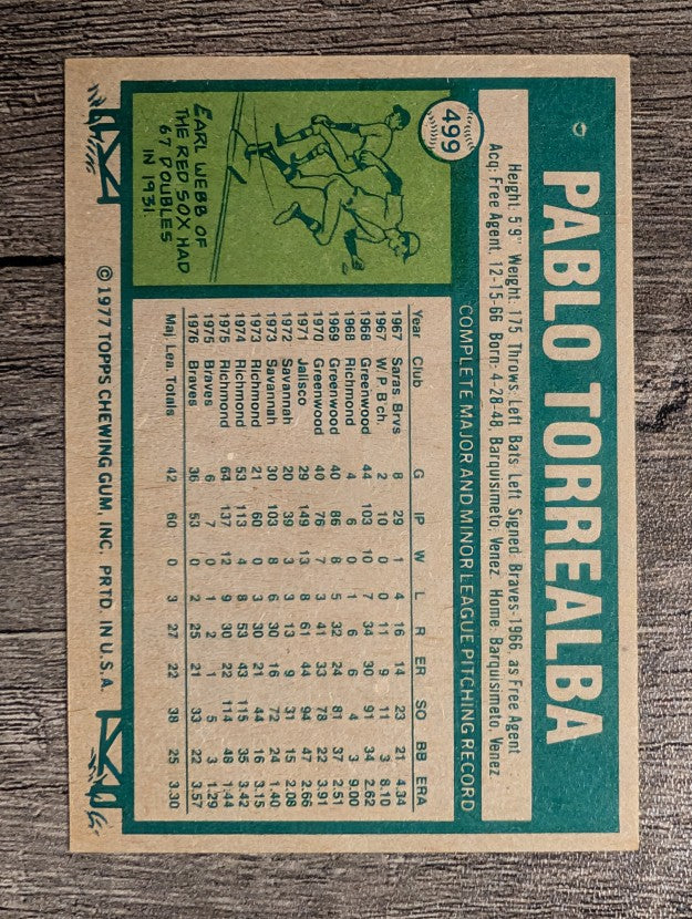 1977 Topps #499 Pablo Torrealba (NM)