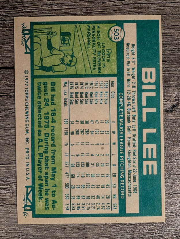 1977 Topps #503 Bill Lee (EXMT)