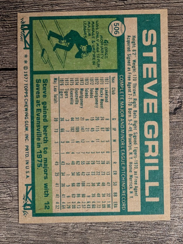 1977 Topps #506 Steve Grilli (EXMT)