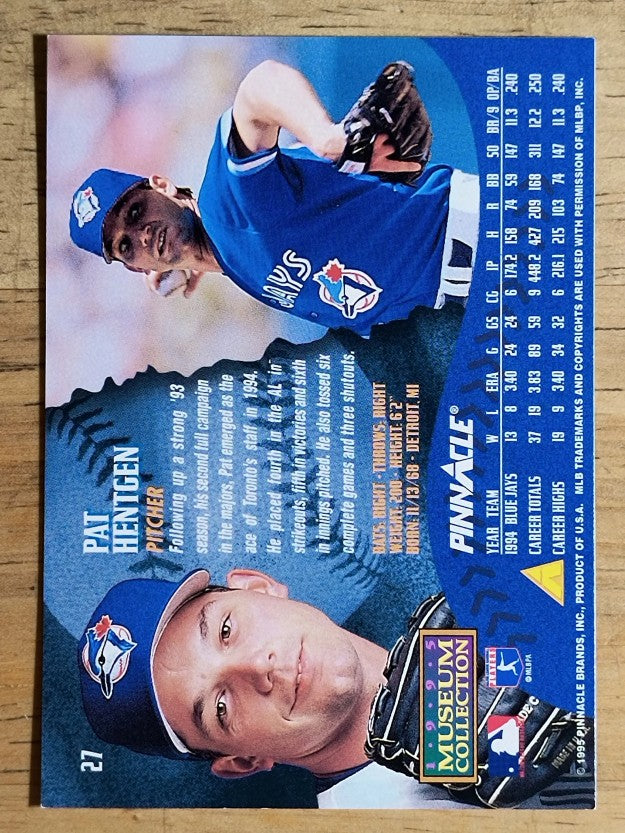 1995 Pinnacle Museum Collection #27 Pat Hentgen