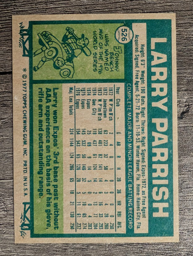 1977 Topps #526 Larry Parrish (NM)
