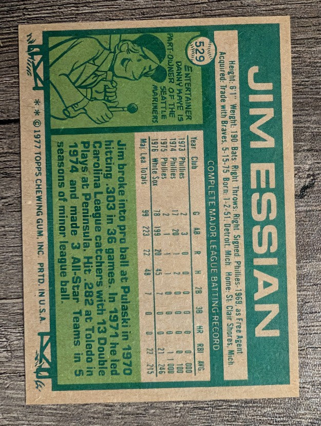 1977 Topps #529 Jim Essian RC (EXMT)