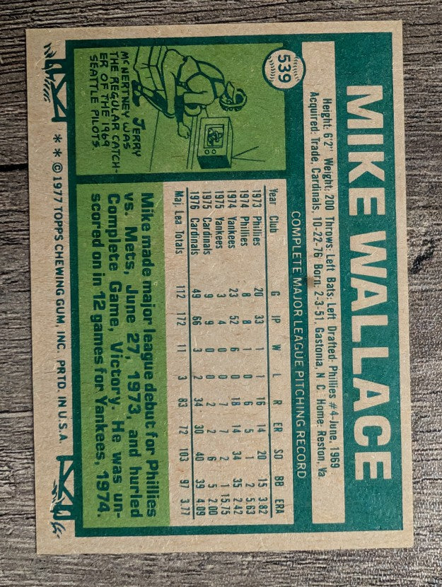 1977 Topps #539 Mike Wallace (NM)