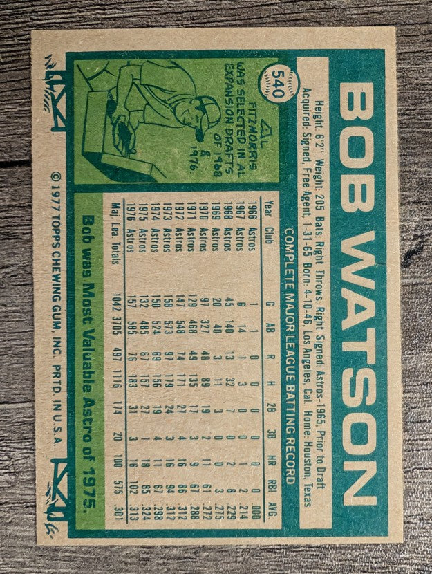 1977 Topps #540 Bob Watson (EXMT)
