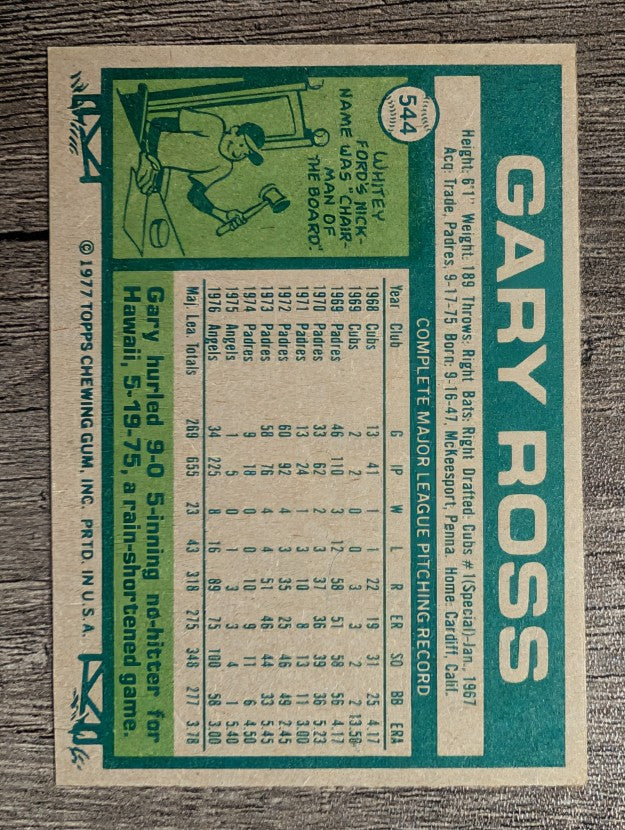 1977 Topps #544 Gary Ross (EXMT)