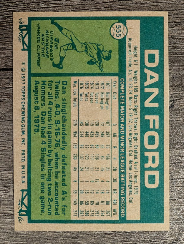 1977 Topps #555 Dan Ford (NM)