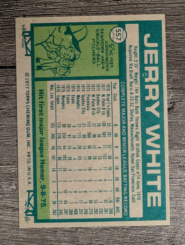 1977 Topps #557 Jerry White (NM)