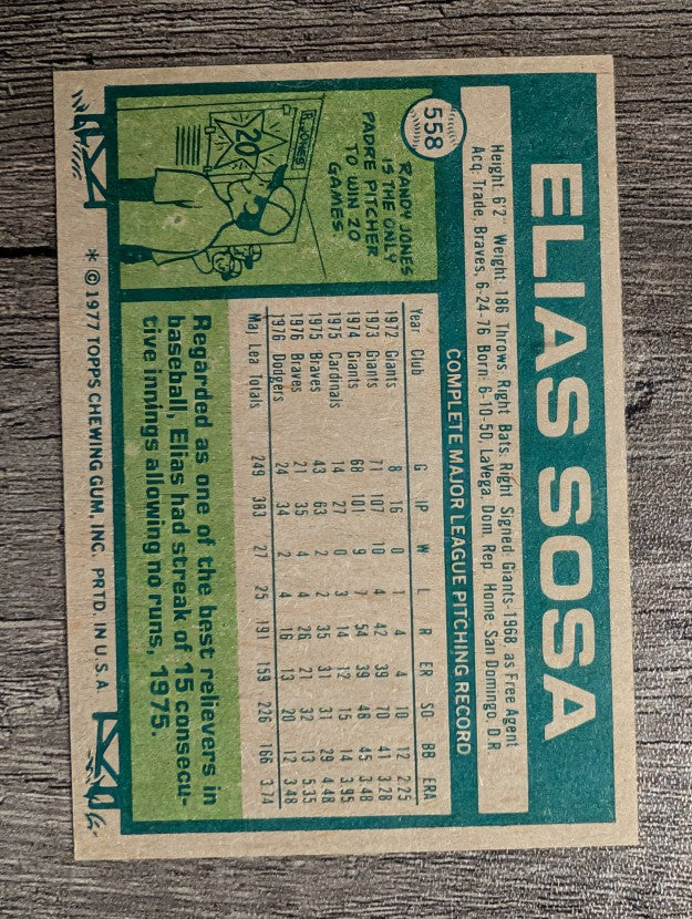1977 Topps #558 Elias Sosa (NM)
