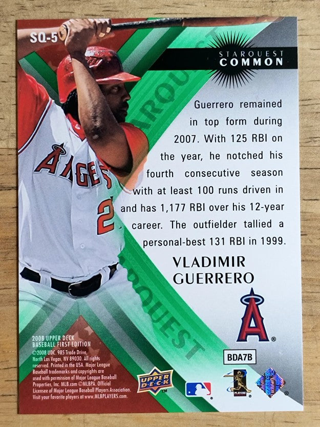 2008 Upper Deck First Edition StarQuest #SQ5 Vladimir Guerrero