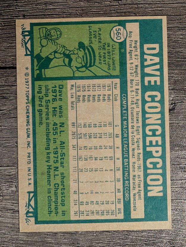1977 Topps #560 Dave Concepcion (EX)