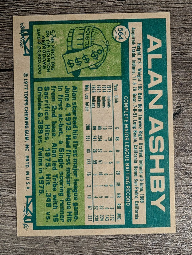 1977 Topps #564 Alan Ashby (EXMT)