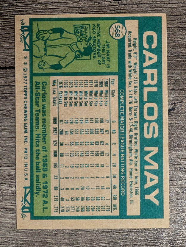 1977 Topps #568 Carlos May (EXMT)