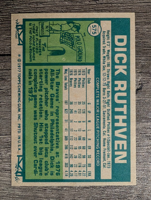 1977 Topps #575 Dick Ruthven (NM)