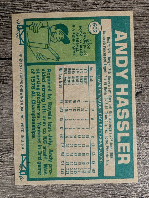 1977 Topps #602 Andy Hassler (EXMT)