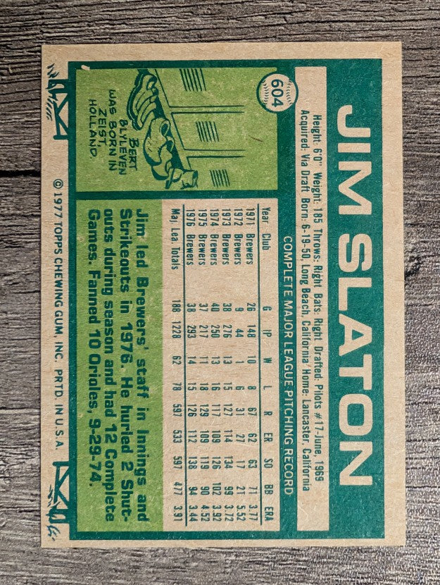 1977 Topps #604 Jim Slaton (EX)