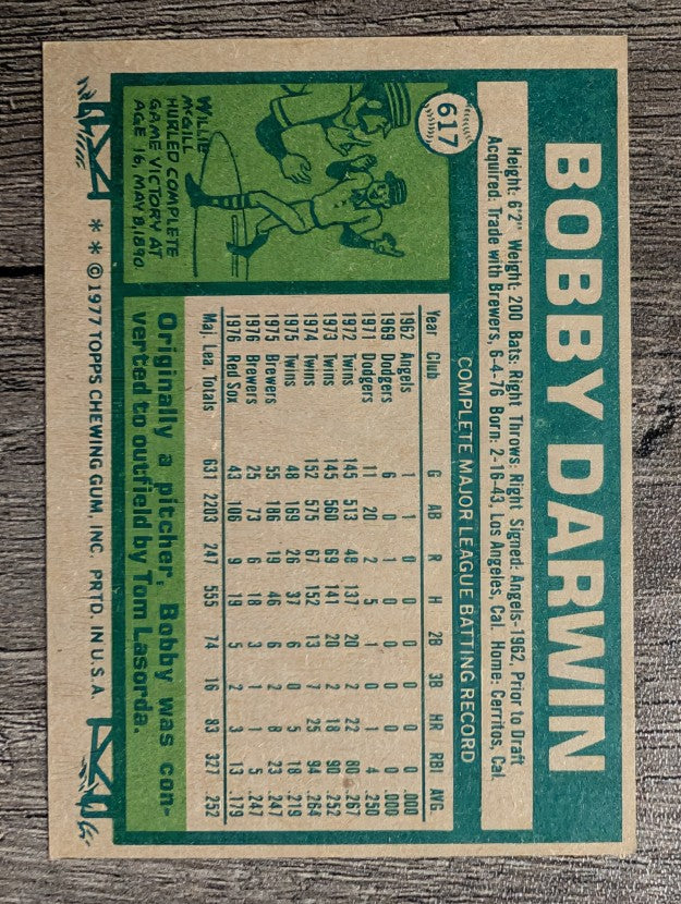 1977 Topps #617 Bobby Darwin (EXMT)