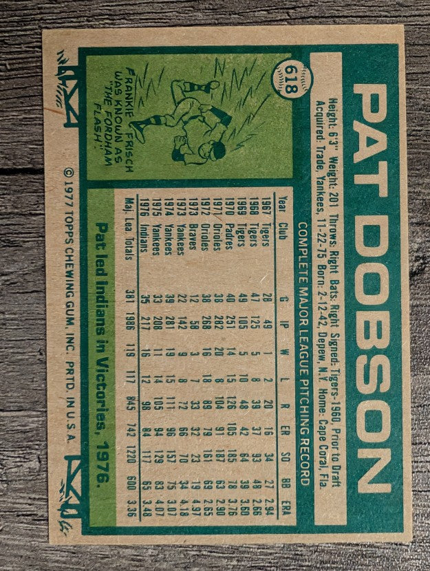 1977 Topps #618 Pat Dobson (NM)