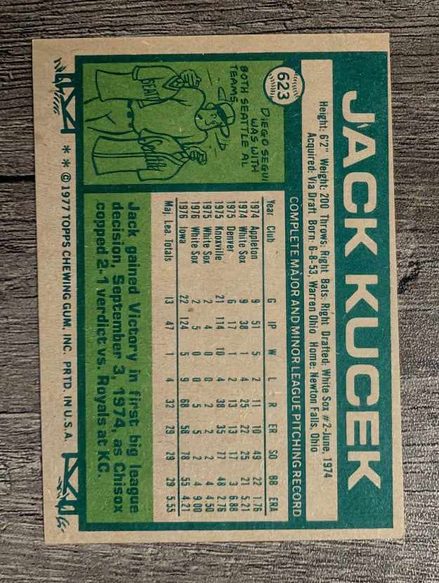 1977 Topps #623 Jack Kucek (EXMT)
