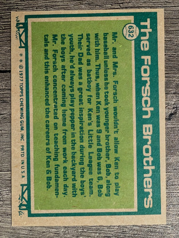 1977 Topps #632 Brothers/Bob Forsch/Ken Forsch (EXMT)