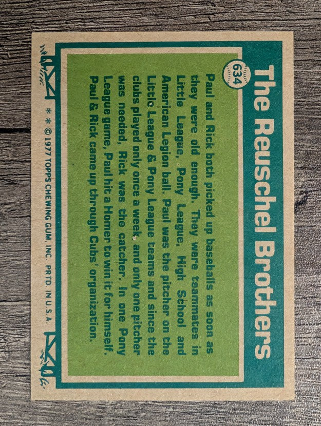 1977 Topps #634 Brothers/Paul Reuschel/Rick Reuschel (NM)