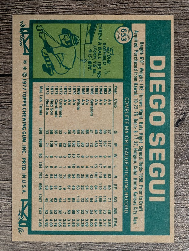 1977 Topps #653 Diego Segui (NM)