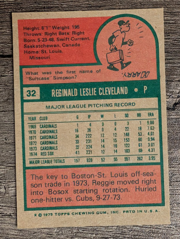1975 Topps Mini #32 Reggie Cleveland (EX)