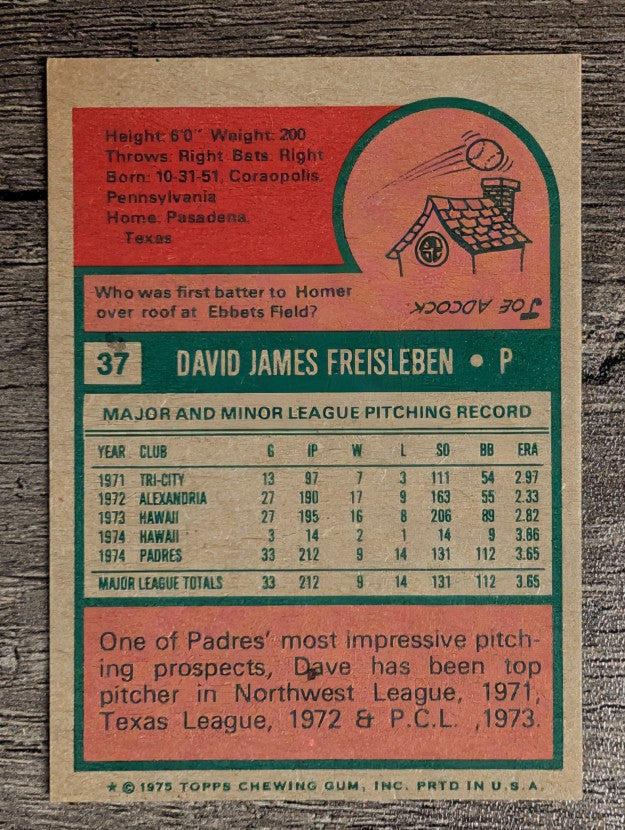 1975 Topps Mini #37 Dave Freisleben (EXMT)