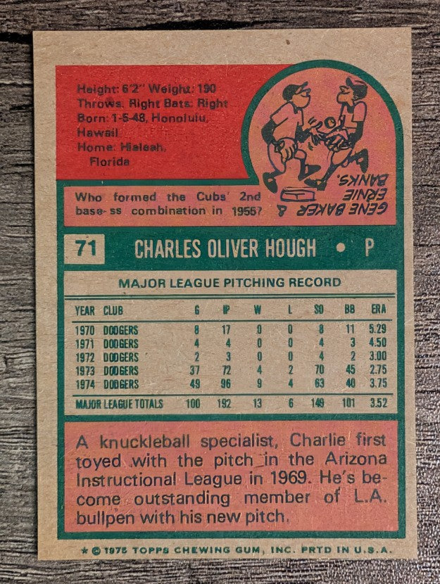 1975 Topps Mini #71 Charlie Hough (EXMT)