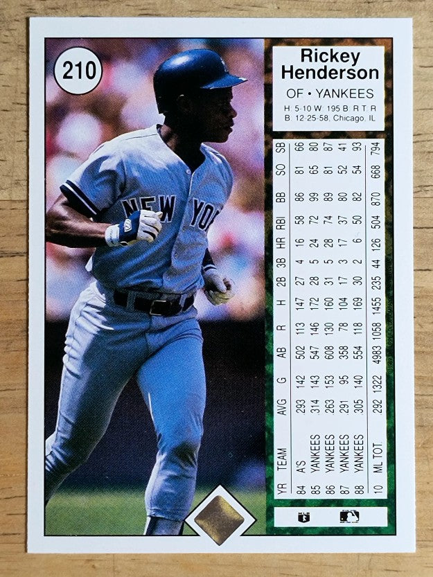 1989 Upper Deck #210 Rickey Henderson