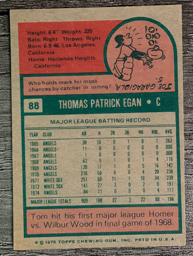 1975 Topps Mini #88 Tom Egan (EXMT)