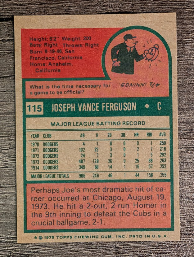 1975 Topps Mini #115 Joe Ferguson (NM)