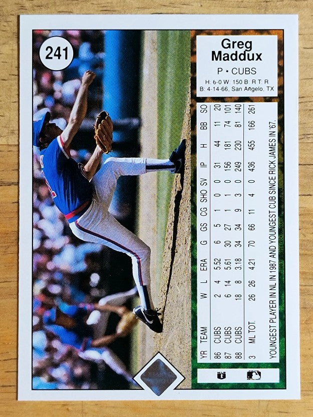 1989 Upper Deck #241 Greg Maddux