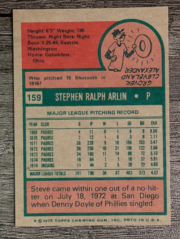 1975 Topps Mini #159 Steve Arlin (EXMT)