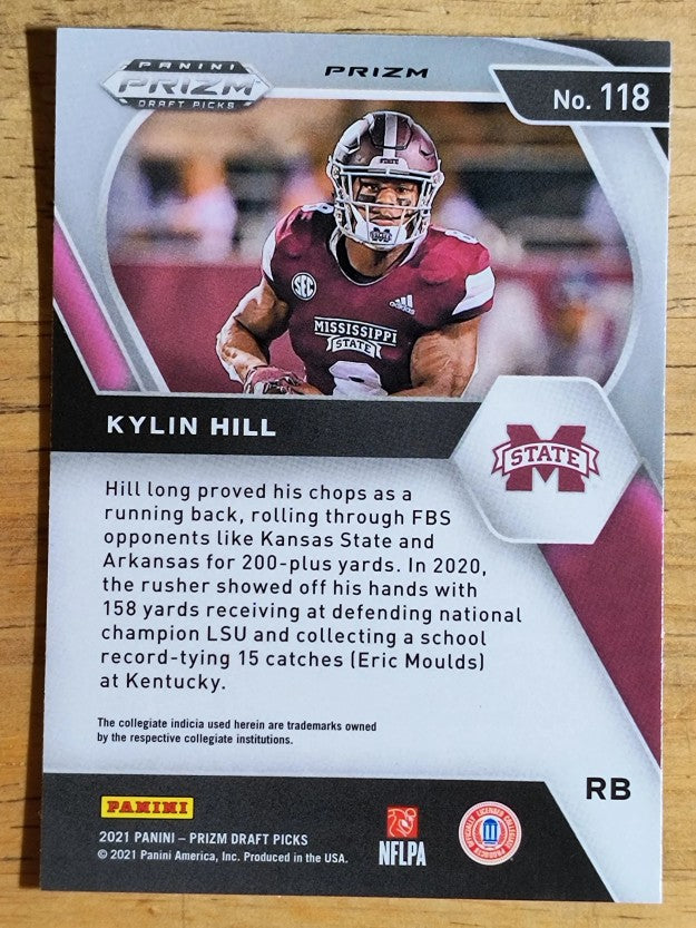 2021 Panini Prizm Draft Picks Prizms Red White and Blue #118 Kylin Hill