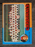 1975 Topps Mini #246 St. Louis Cardinals CL/Red Schoendienst MG (EX)