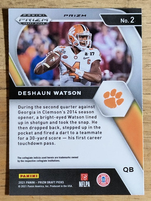 2021 Panini Prizm Draft Picks Prizms Red White and Blue #2 Deshaun Watson