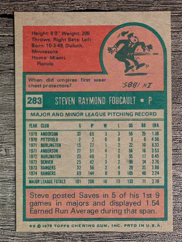 1975 Topps Mini #283 Steve Foucault (EXMT)