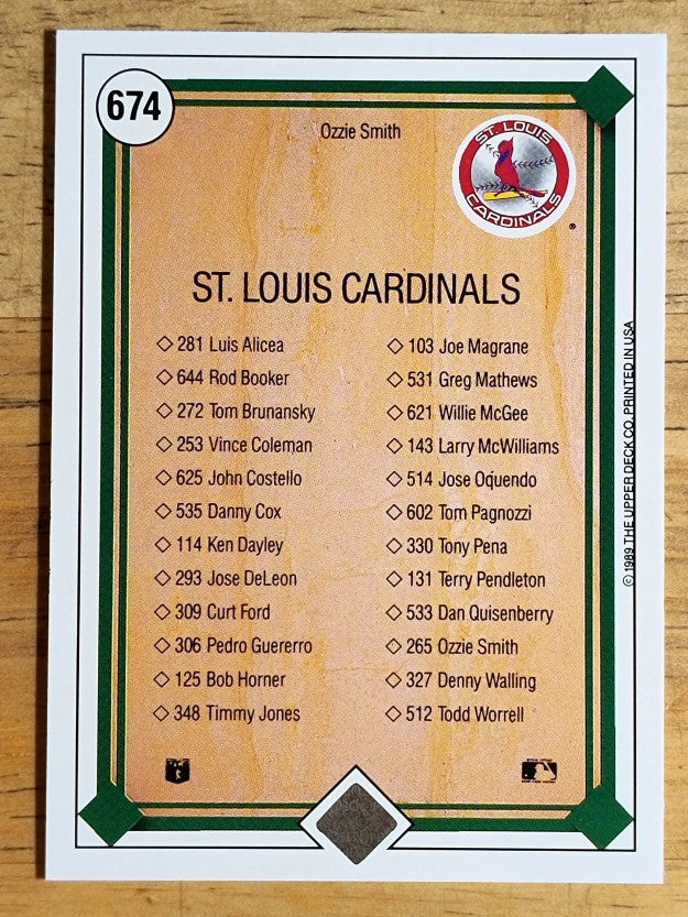 1989 Upper Deck #674 Ozzie Smith TC