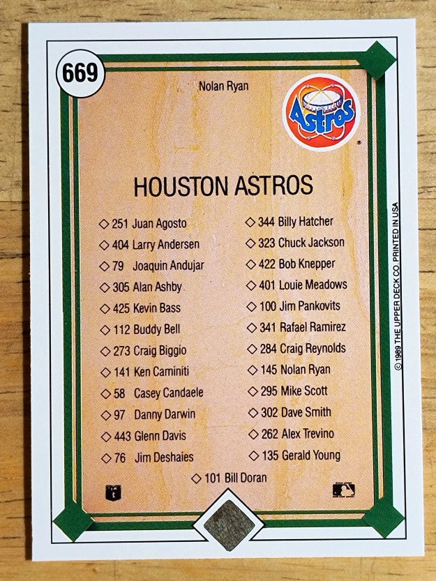 1989 Upper Deck #669 Nolan Ryan TC