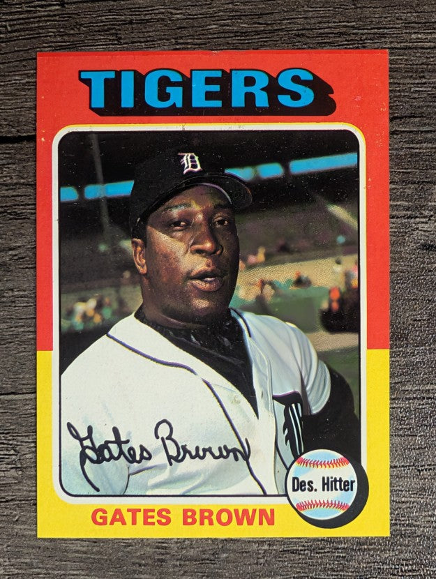 1975 Topps Mini #371 Gates Brown (FACTORY SHORT)